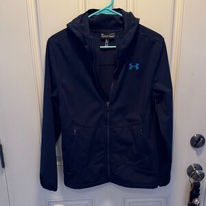 Under Armour Kids' Dark Blue Fleece Lined Weather Resistant Softshell Jacket